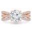 Round Lab Created Diamond Three-row Split-shank Solitaire with Accents Engagement Ring in Rose Gold (MVSLG0045-R)