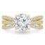 Round Lab Created Diamond Three-row Split-shank Solitaire with Accents Engagement Ring in Yellow Gold (MVSLG0045-Y)
