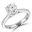 Round Lab Created Diamond Tappered Solitaire with Accents Engagement Ring in White Gold (MVSLG0046-W)