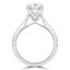 Round Lab Created Diamond Tappered Solitaire with Accents Engagement Ring in White Gold (MVSLG0046-W)
