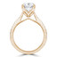 Round Lab Created Diamond Tappered Solitaire with Accents Engagement Ring in Yellow Gold (MVSLG0046-Y)