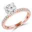 Round Lab Created Diamond Solitaire with Accents Engagement Ring in Rose Gold (MVSLG0047-R)