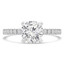 Round Lab Created Diamond Solitaire with Accents Engagement Ring in White Gold (MVSLG0047-W)
