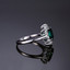 1 3/4 CTW Oval Green Nano Emerald Oval Halo Cocktail Ring in 0.925 White Sterling Silver (MDS230002)