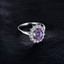 1 3/4 CTW Oval Purple Nano Emerald Oval Halo Cocktail Ring in 0.925 White Sterling Silver (MDS230004)