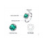 1 1/2 CTW Cushion Green Nano Emerald Cushion Halo Cocktail Ring in 0.925 White Sterling Silver (MDS230007)