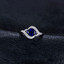 1 1/10 CTW Oval Blue Nano Sapphire Bypass Cocktail Ring in 0.925 White Sterling Silver (MDS230012)