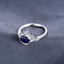 1 1/10 CTW Oval Blue Nano Sapphire Bypass Cocktail Ring in 0.925 White Sterling Silver (MDS230013)