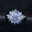 1 1/5 CTW Marquise Blue Spinel Floral Cocktail Ring in 0.925 White Sterling Silver (MDS230014)