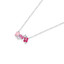 1 1/20 CTW Emerald Pink Cubic Zirconia Cluster Necklace in 0.925 White Sterling Silver (MDS230032)