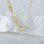 1/8 CT Round White Cubic Zirconia Paper Clip Chain Bezel Set Necklace Yellow Gold Plated in 0.925 Sterling Silver (MDS230034)