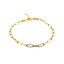 Paper Clip Link Yellow Gold Plated Bracelet in 0.925 Sterling Silver (MDS230039)