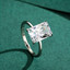 6 1/2 CT Radiant White Cubic Zirconia Solitaire Cocktail Ring in 0.925 White Sterling Silver (MDS230059)