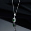 1 2/5 CTW Oval Green Nano Emerald Oval Halo Pendant Necklace in 0.925 White Sterling Silver With Chain (MDS230064)