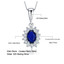 1 2/5 CTW Oval Blue Nano Sapphire Oval Halo Pendant Necklace in 0.925 White Sterling Silver With Chain (MDS230065)