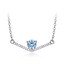 2 3/8 CTW Round Blue Nano Topaz V-Shaped Bar  Necklace in 0.925 White Sterling Silver (MDS230067)