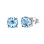 6 9/10 CTW Round Blue Nano Topaz 4-Prong Stud Earrings in 0.925 White Sterling Silver (MDS230072)