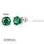 6 9/10 CTW Round Green Nano Emerald 4-Prong Stud Earrings in 0.925 White Sterling Silver (MDS230073)