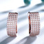 1 2/5 CTW Round Clear Cubic Zirconia Multi-row Drop/Dangle Rose Gold Plated Earrings in 0.925 Sterling Silver (MDS230074)