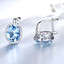 8 1/5 CTW Oval Blue Nano Topaz Oval Halo Stud Earrings in 0.925 White Sterling Silver (MDS230075)