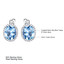8 1/5 CTW Oval Blue Nano Topaz Oval Halo Stud Earrings in 0.925 White Sterling Silver (MDS230075)