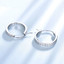 2 CTW Round White Cubic Zirconia Channel Set Huggie Earrings in 0.925 White Sterling Silver (MDS230076)