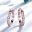 2 CTW Round White Cubic Zirconia Channel Set Huggie Rose Gold Plated Earrings in 0.925 Sterling Silver (MDS230077)