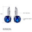 4 3/4 CTW Round Blue Nano Sapphire 4-Prong Drop/Dangle Earrings in 0.925 White Sterling Silver (MDS230078)