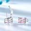 5 1/6 CTW Emerald Pink Nano Morganite 4-Prong Stud Earrings in 0.925 White Sterling Silver (MDS230083)