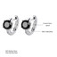 1 3/5 CTW Round Black Spinel 4-Prong Huggie Earrings in 0.925 White Sterling Silver (MDS230084)