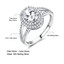 2 1/2 CTW Oval White Cubic Zirconia Split-shank Double Oval Halo Cocktail Ring in 0.925 White Sterling Silver with Accents (MDS230091)