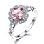 3 1/7 CTW Cushion Pink Nano Morganite Vintage Floral Halo Cocktail Ring in 0.925 White Sterling Silver with Accents (MDS230096)
