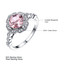 3 1/7 CTW Cushion Pink Nano Morganite Vintage Floral Halo Cocktail Ring in 0.925 White Sterling Silver with Accents (MDS230096)