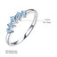 1/3 CTW Round Blue Nano Topaz Five-stone Curved Shared Prong Cocktail Ring in 0.925 White Sterling Silver (MDS230107)