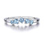 1/3 CTW Round Blue Nano Topaz Five-stone Curved Shared Prong Cocktail Ring in 0.925 White Sterling Silver (MDS230108)