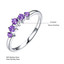 1/3 CTW Round Purple Nano Amethyst Five-stone Curved Shared Prong Cocktail Ring in 0.925 White Sterling Silver (MDS230109)