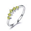 1/3 CTW Round Green Nano Peridot Five-stone Curved Shared Prong Cocktail Ring in 0.925 White Sterling Silver (MDS230111)