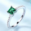 1 1/3 CTW Princess Green Nano Emerald Solitaire with Accents Cocktail Ring in 0.925 White Sterling Silver (MDS230115)