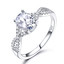 2 1/2 CTW Oval White Cubic Zirconia Braided Solitaire with Accents Cocktail Ring in 0.925 White Sterling Silver (MDS230121)