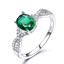 2 1/2 CTW Oval Green Nano Emerald Braided Solitaire with Accents Cocktail Ring in 0.925 White Sterling Silver (MDS230124)