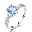 2 1/2 CTW Oval Blue Nano Topaz Braided Solitaire with Accents Cocktail Ring in 0.925 White Sterling Silver (MDS230127)