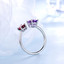 2 CTW Oval Purple Amethyst Toi et Moi Cocktail Ring in 0.925 White Sterling Silver (MDS230133)
