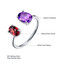 2 CTW Oval Purple Amethyst Toi et Moi Cocktail Ring in 0.925 White Sterling Silver (MDS230133)
