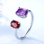 2 CTW Oval Purple Amethyst Toi et Moi Cocktail Ring in 0.925 White Sterling Silver (MDS230134)