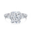 7 1/20 CTW Radiant White Cubic Zirconia Three-stone Cocktail Ring in 0.925 White Sterling Silver (MDS230139)