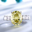 7 1/2 CTW Oval Yellow Cubic Zirconia Solitaire with Accents Cocktail Ring in 0.925 White Sterling Silver (MDS230142)