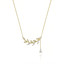 4/5 CTW Pear White Cubic Zirconia Leaf Floral Necklace Yellow Gold Plated in 0.925 Sterling Silver (MDS230143)