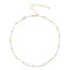 Oval White Freshwater Pearl Patterned Strand Necklace Yellow Gold Plated in 0.925 Sterling Silver (MDS230147)