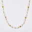 Oval White Freshwater Pearl Patterned Strand Necklace Yellow Gold Plated in 0.925 Sterling Silver (MDS230147)