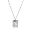2 2/5 CT Emerald White Cubic Zirconia Solitaire Pendant Necklace in 0.925 White Sterling Silver With Chain (MDS230149)